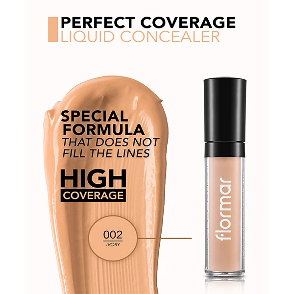 Flormar Perfect Coverage Liquid Concealer Ivory 002