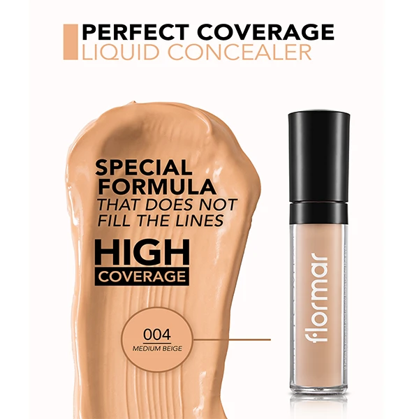 Flormar Perfect Coverage Liquid Concealer Medium Beige 004